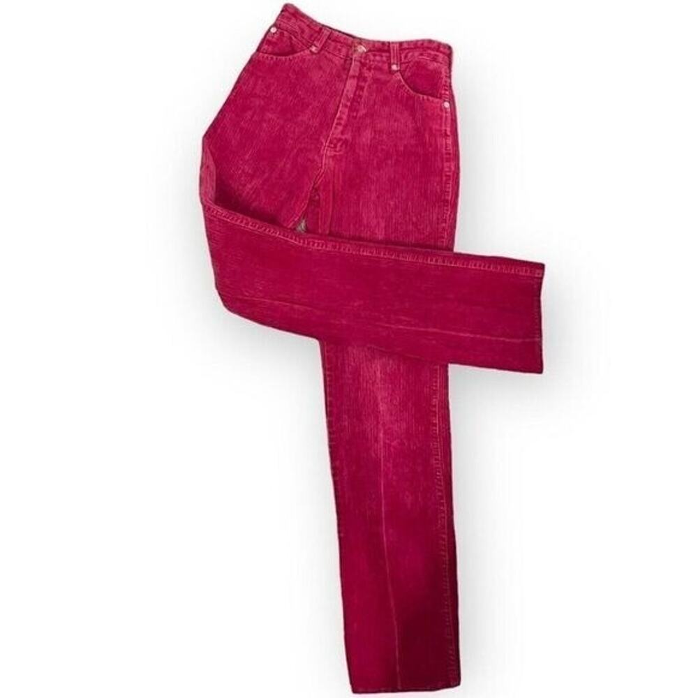 Vintage Chemin De Fer Corduroy Straight Leg Jeans Pants Womens 2 24X28 Burgundy